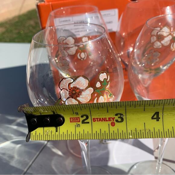 Perrier Jouet Verre Belle Epoque Hand PaintedAnimone Grand Champagne 6pc Set - Picture 11 of 12